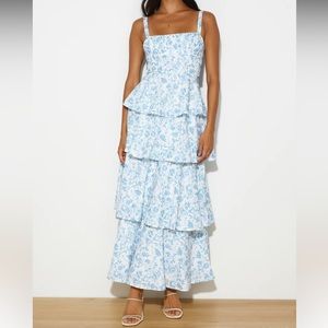 HELLO MOLLY Ruffled Maxi Dress - Blue.